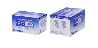 Tampons alcool pre-injection Large 34 x 68 mm boîte de 100 tampons  1213010011